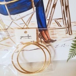 Big Lightweight Hoop Earrings Gold Color